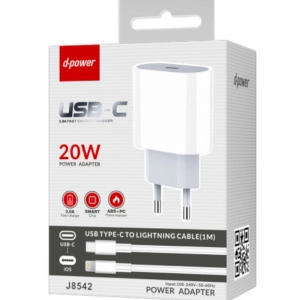 Chargeur iPhone / iPad USB-C avec câble USBC-Lightning de LTPLUS 1 mètre / Charge  rapide PD 3A