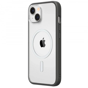 Coque RhinoShield Mod-NX MagSafe pour iPhone 15 coloris noir dos transparent