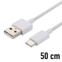 CABLE-USBCBLANC50CM - Câble USB-C blanc charge et synchronisation longueur 50 centimètres