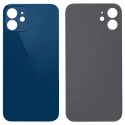 CACHE-IP12BLEU - Vitre arrière (dos) iPhone 12 coloris bleu en verre