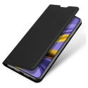 DUX-FOLIOA52NOIR - Etui Galaxy A52 noir mat fin avec rabat latéral aimant invisible et coque souple