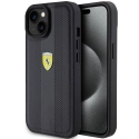 FEHCP15SP3GRK - Coque Ferrari iPhone 15 aspect cuir coloris noir
