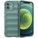 IX008-IP12VERT - Coque iPhone 12 antichoc relief texturé coloris vert foncé