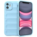 IX008-IP11BLEU - Coque iPhone 11 antichoc relief texturé coloris bleu clair