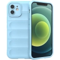 IX008-IP12BLEUCLAIR - Coque iPhone 12 antichoc relief texturé coloris bleu clair