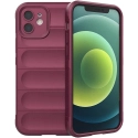 IX008-IP12PRUNE - Coque iPhone 12 antichoc relief texturé coloris prune
