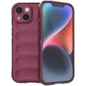 IX008-IP15PRUNE - Coque iPhone 15 antichoc relief texturé coloris prune