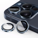 RINGLENS-IP15PROBLEU - Vitre protection appareil photo iPhone 15 Pro / 15 Pro Max verre anneau aluminium Titanium Bleu