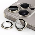 RINGLENS-IP15PROTITANE - Vitre protection appareil photo iPhone 15 Pro / 15 Pro Max verre anneau aluminium Titanium Naturel