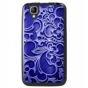 TPU1GOAARABESQUEBLEU - Coque Souple en gel noir pour Wiko Goa avec impression Motifs arabesque bleu