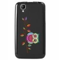 TPU1GOACHOUETTEBRANCHE - Coque Souple en gel noir pour Wiko Goa avec impression Motifs chouette sur une branche