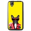 TPU1GOADOGCINEMAJAUNE - Coque souple pour Wiko Goa avec impression Motifs bulldog cinema