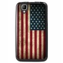 TPU1GOADRAPUSAVINTAGE - Coque Souple en gel noir pour Wiko Goa avec impression Motifs drapeau USA vintage