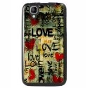 TPU1GOALOVEVINTAGE - Coque Souple en gel noir pour Wiko Goa avec impression Motifs Love Vintage