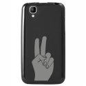 TPU1GOAMAINPEACE - Coque souple pour Wiko Goa avec impression Motifs main Peace and Love