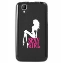 TPU1GOASEXYGIRLBLANCHE - Coque Souple en gel noir pour Wiko Goa avec impression Motifs Sexy Girl blanche