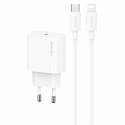 USAMS-20WUSBCLIGHT - Chargeur iPhone / iPad USB-C avec câble USBC-Lightning de USAMS puissance 20W