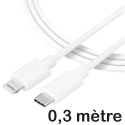 USBALIGHT30CMBLANC - Câble iPhone / iPad USB-A vers Lightning 30cm coloris blanc