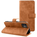 WALLTENDER-IP11CAMEL - Etui type portefeuille iPhone 11 camel avec rabat latéral fonction stand