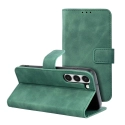 WALLTENDER-S24VERT - Etui type portefeuille Galaxy S24 vert avec rabat latéral fonction stand