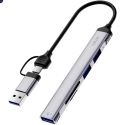 WIWU-ZOLO - Wiwu ZOLO Adaptateur USB et Type-C 5 en 1 vers 3 prises USB + SD + Micro SD