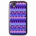 TPU1GOAAZTEQUEBLEUVIOLET - Coque Souple en gel noir pour Wiko Goa avec impression Motifs aztèque bleu et violet