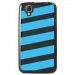 TPU1GOABANDESBLEUES - Coque souple pour Wiko Goa avec impression Motifs bandes bleues