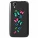 TPU1GOAPAPILLONS - Coque Souple en gel noir pour Wiko Goa avec impression Motifs papillons colorés