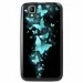 TPU1GOAPAPILLONSBLEUS - Coque Souple en gel noir pour Wiko Goa avec impression Motifs papillons bleus