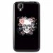 TPU1GOASKULLFLOWER - Coque souple pour Wiko Goa avec impression Motifs skull fleuri