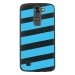 TPU1LGK7BANDESBLEUES - Coque souple pour LG K7 avec impression Motifs bandes bleues